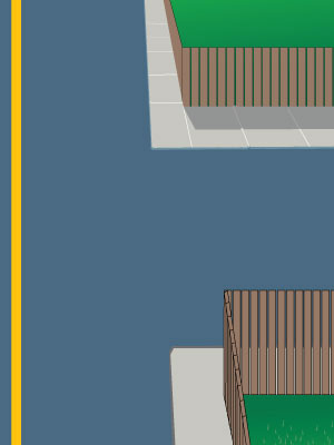 At blind intersections