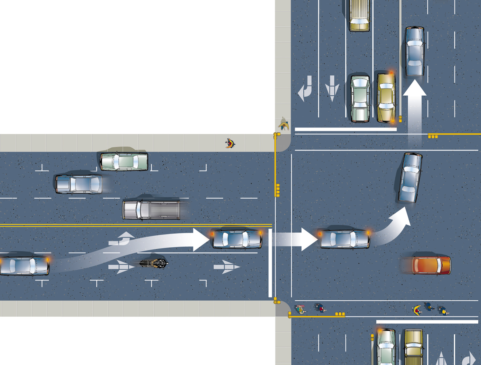 Country road & turning left – driving licence theory