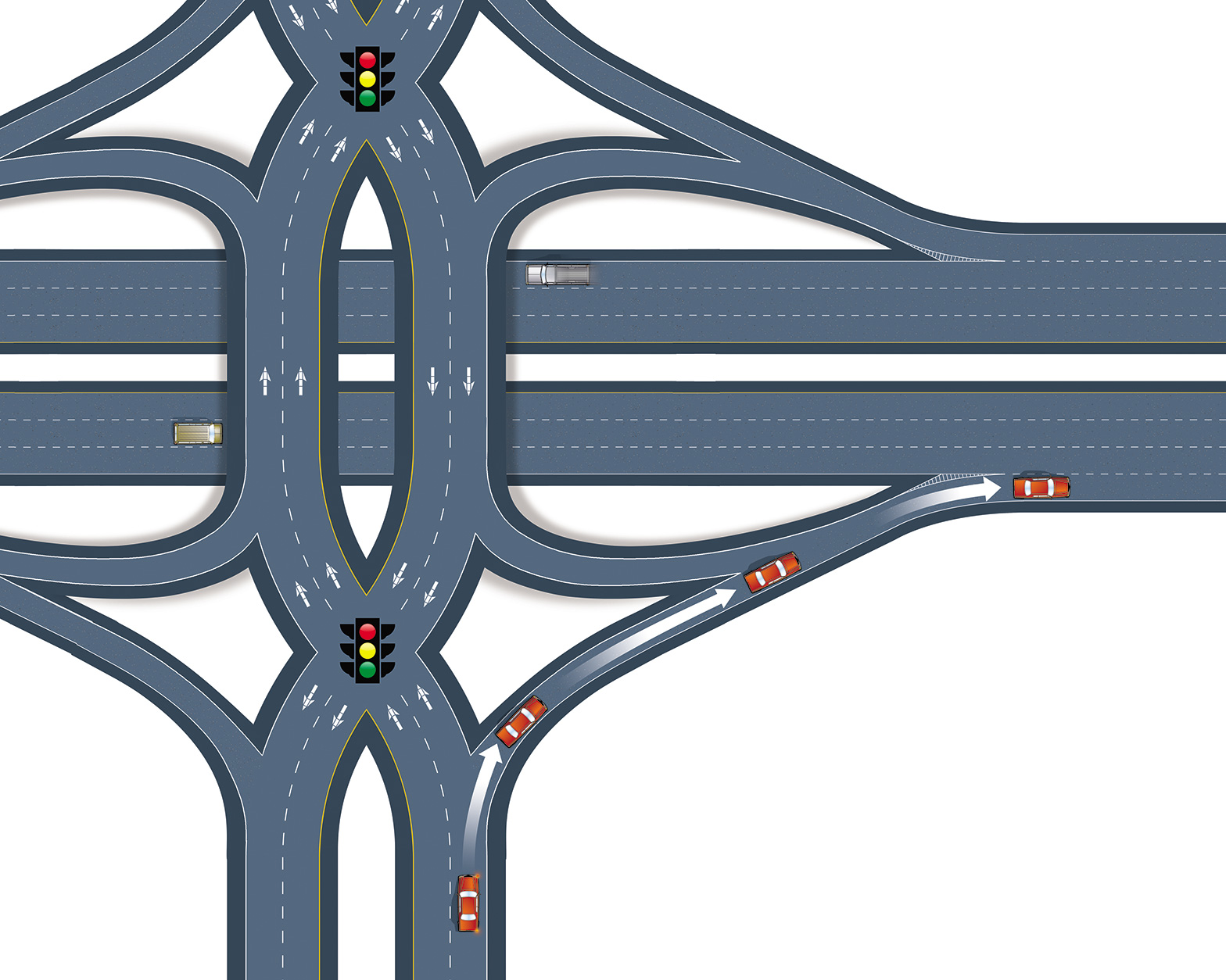 Traffic turning right