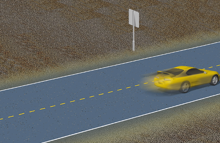 Stop counting when the front bumper reaches the stationary object.